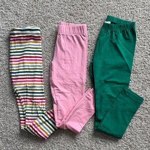Colorful Striped, Pink, and Green Leggings Set